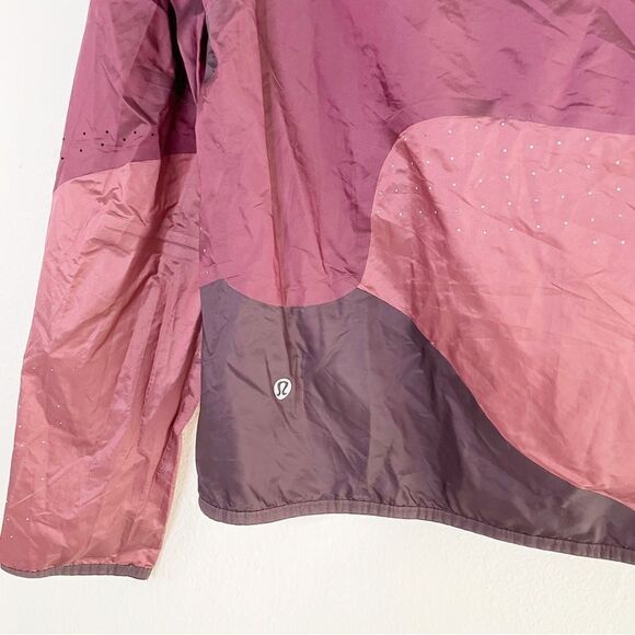 Lululemon Womens Red Black Cherry Merlot Patch Game Jacket Windbreaker Size 4 - Picture 10 of 14